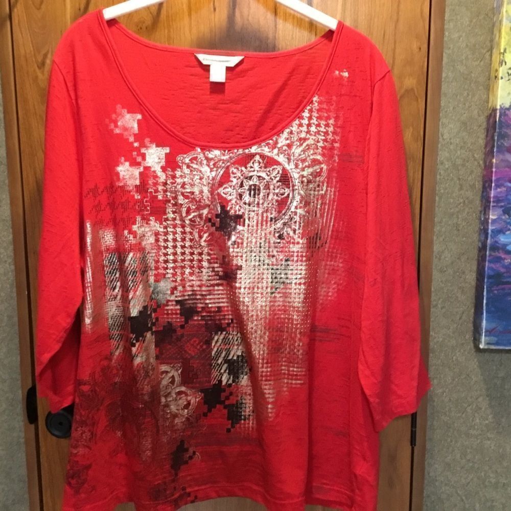 NWOT. Laura Ashley Brand Women’s Size 2X Red Shirt